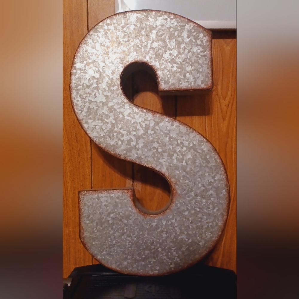 Giant Rustic Metal Letter S